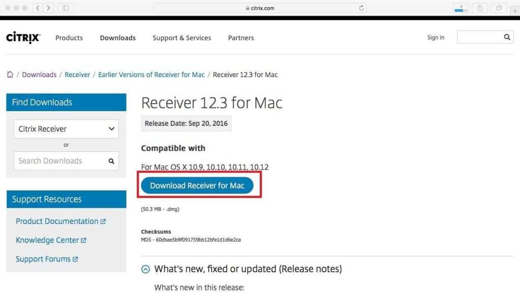 Citrix receiver for mac not working back